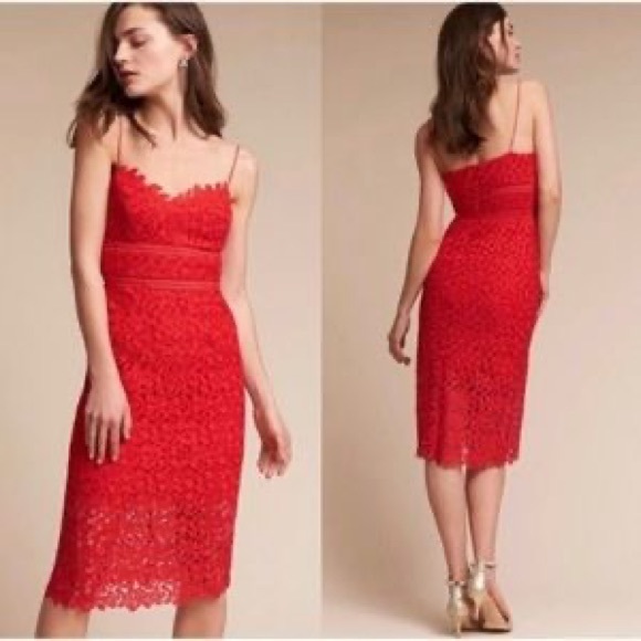 New BHLDN Alessa 12 / Lg White Allover Floral Lace Wedding Bridal Midi Dress - Picture 9 of 9